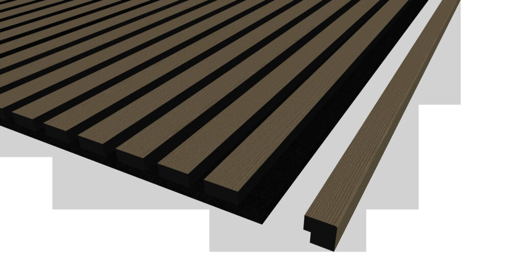 Užbaigimo profilis akustinei tašelių plokštei - Rudasis ąžuolas