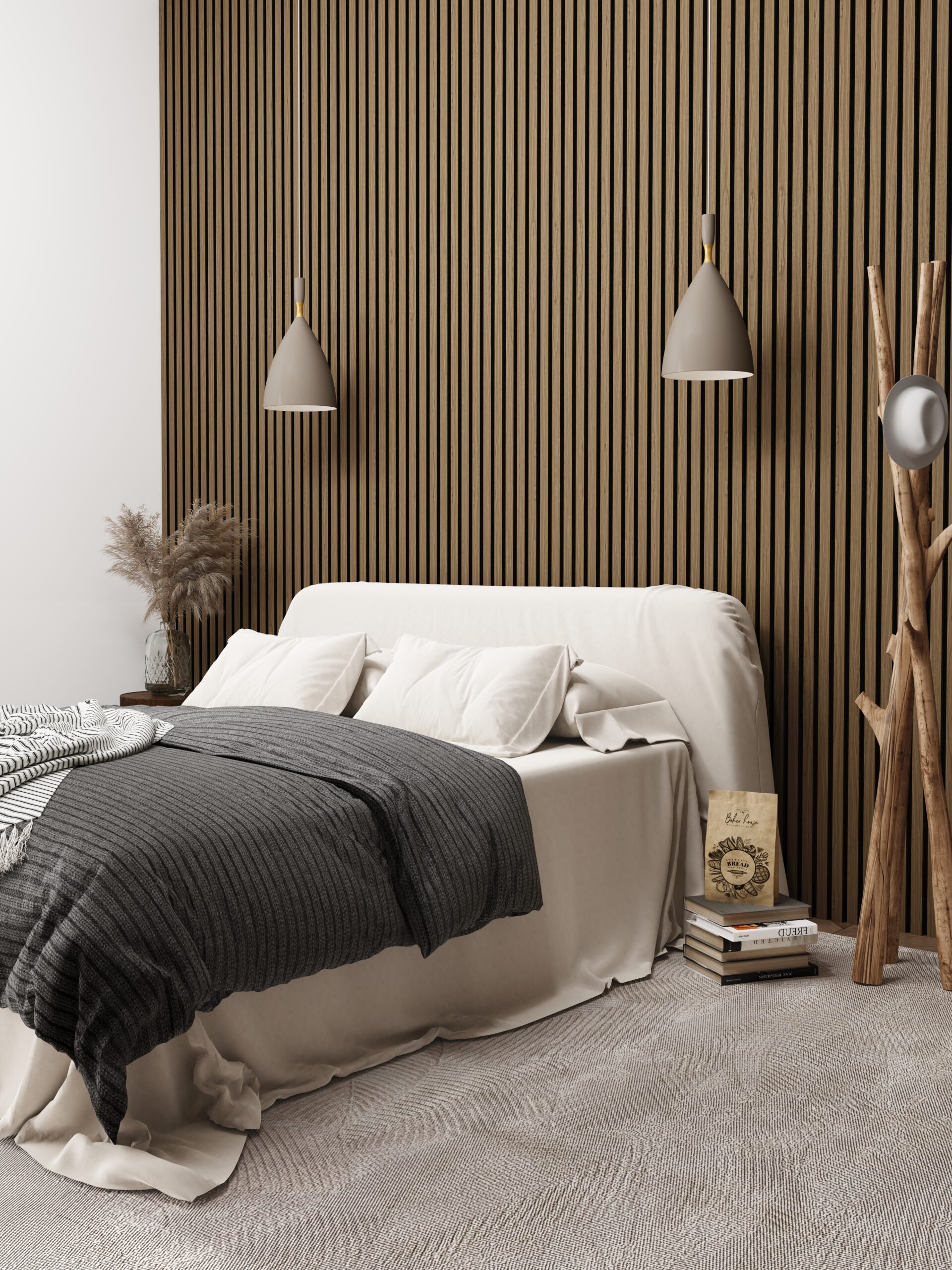 Akustinė plokštė su medžio lukšto padengimu – Riešutas - Image 3