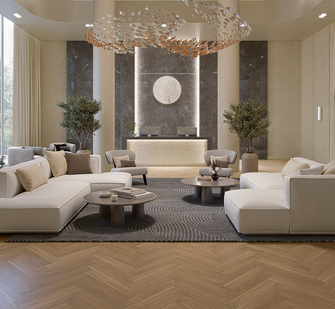 Medinės grindys eglute Parador Oak nougat 1739933